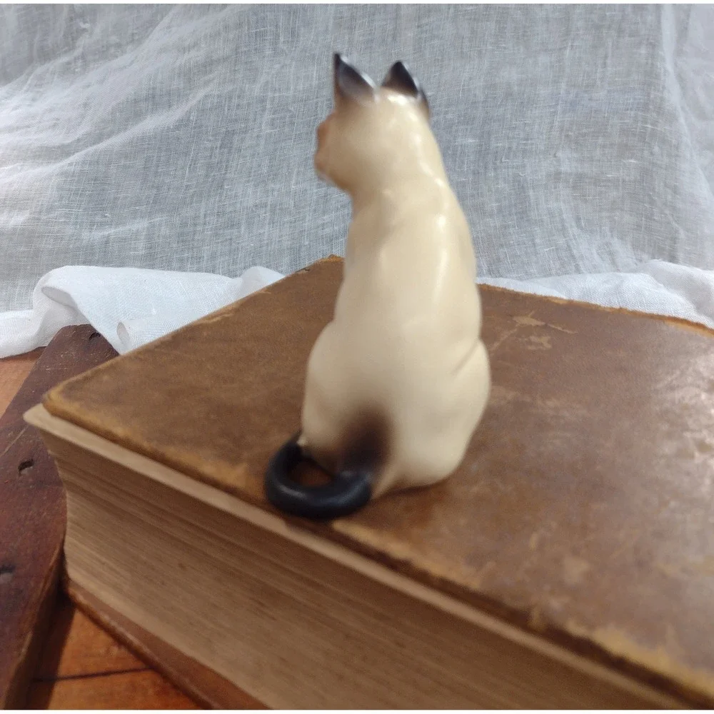 Vintage Enesco Siamese Cat Figurine Matte Ceramic Japan Mid Century Decor